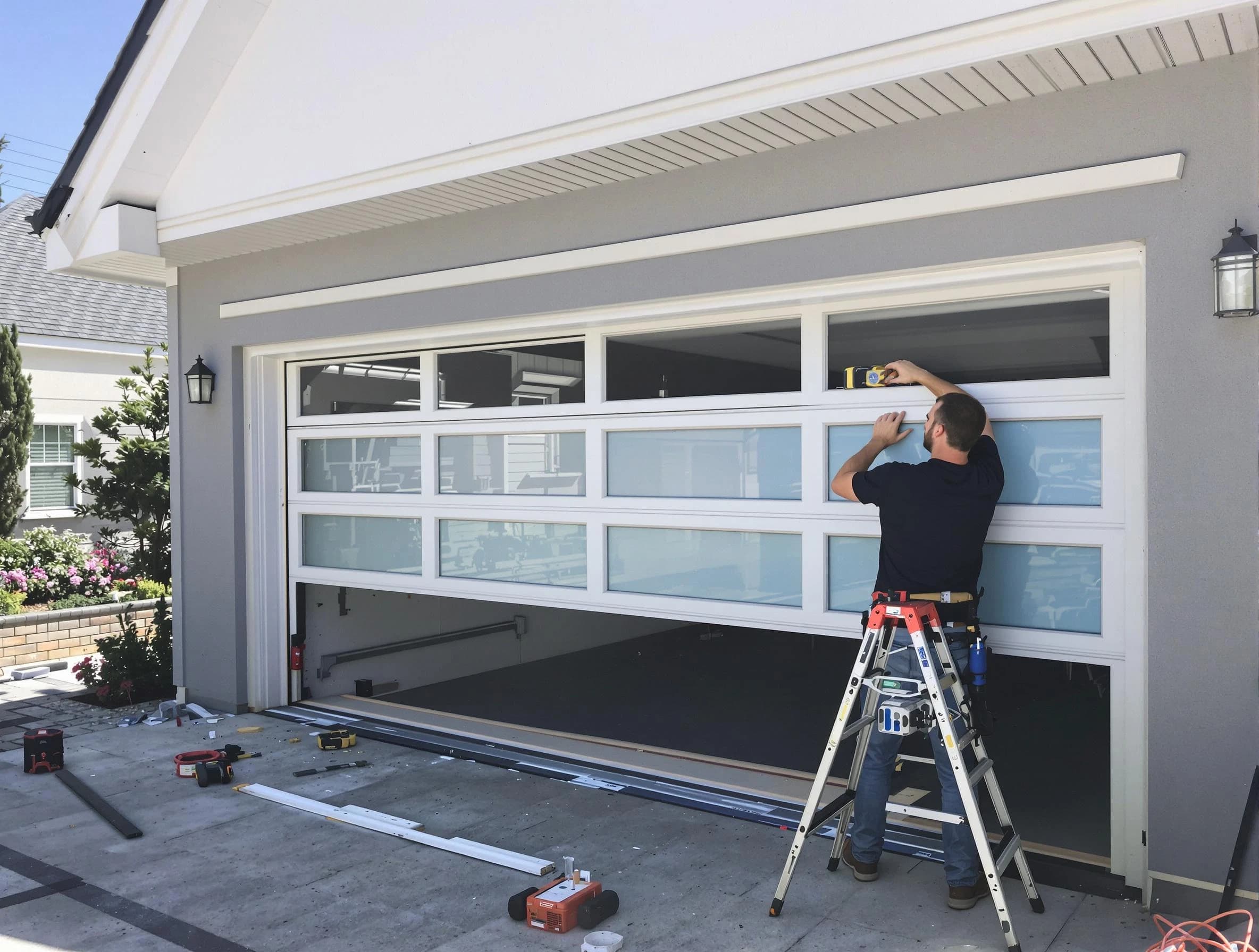 Fairview Garage Door Repair team performing garage door replacement in Fairview