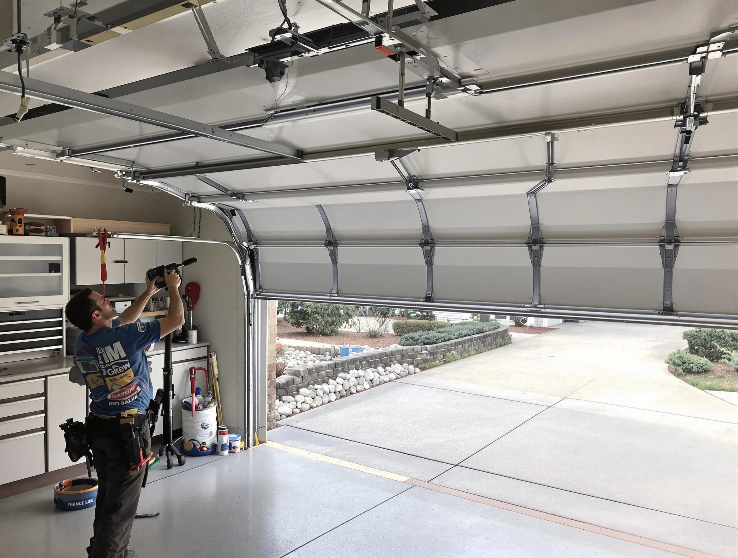 Garage door track repair service by Fairview Garage Door Repair in Fairview