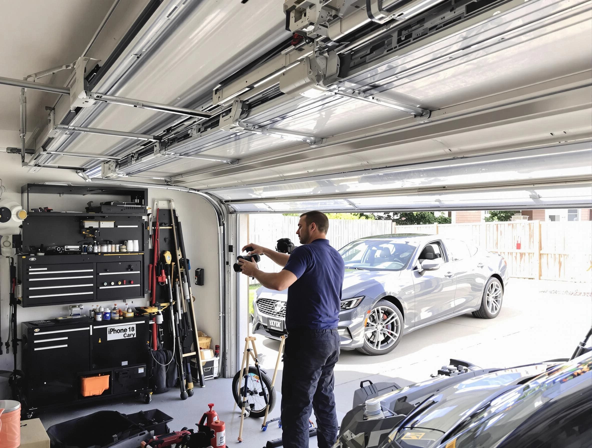 Fairview Garage Door Repair technician fixing noisy garage door in Fairview