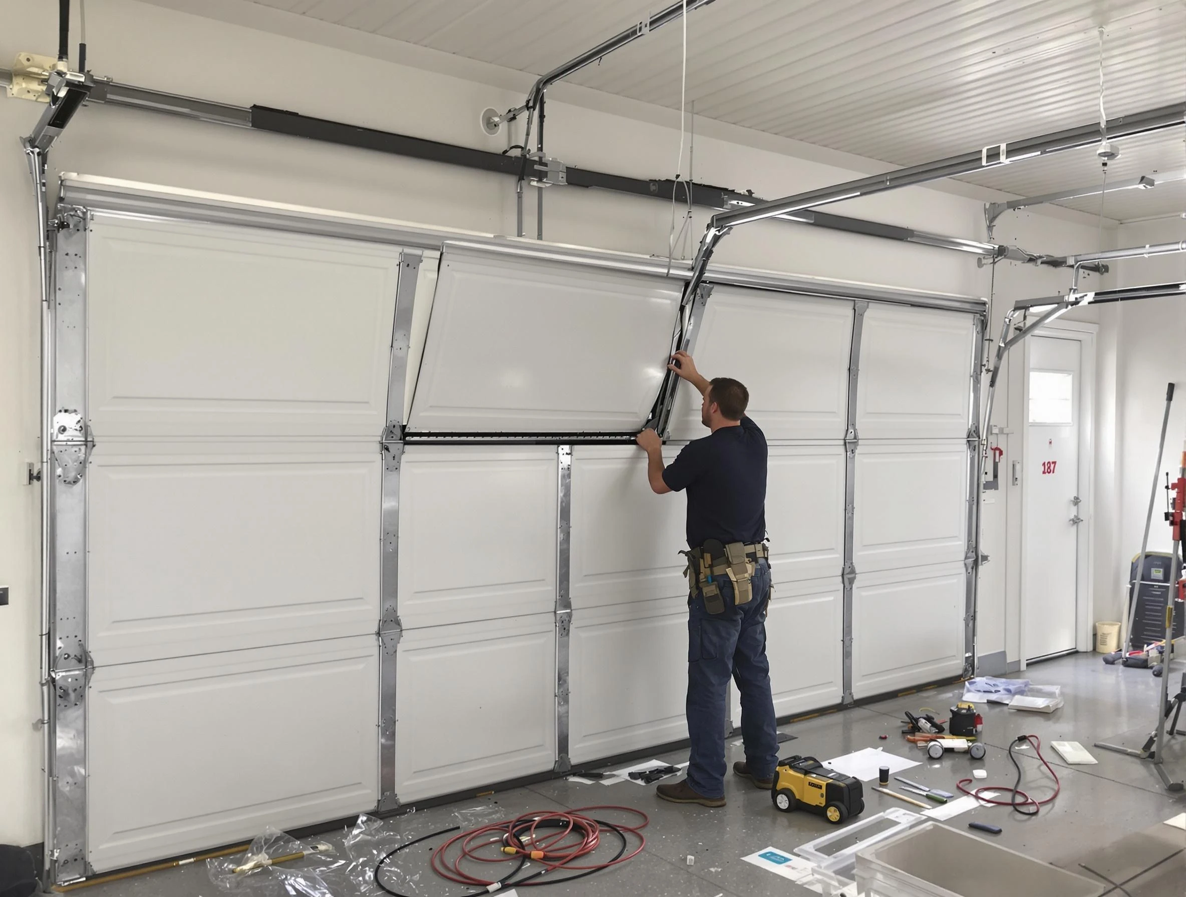 Garage Door Section Replacement in Fairview