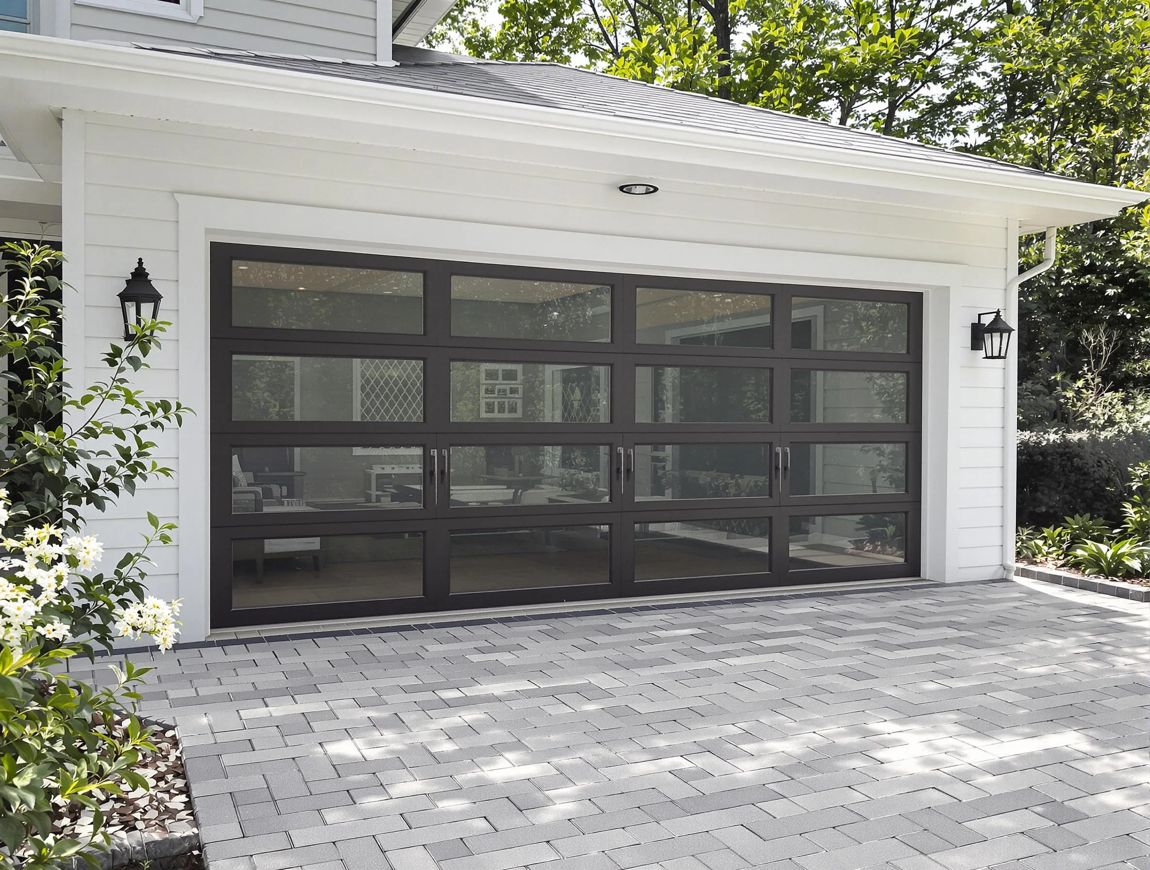 Fairview Garage Door Repair design specialist presenting custom garage door options to Fairview homeowner