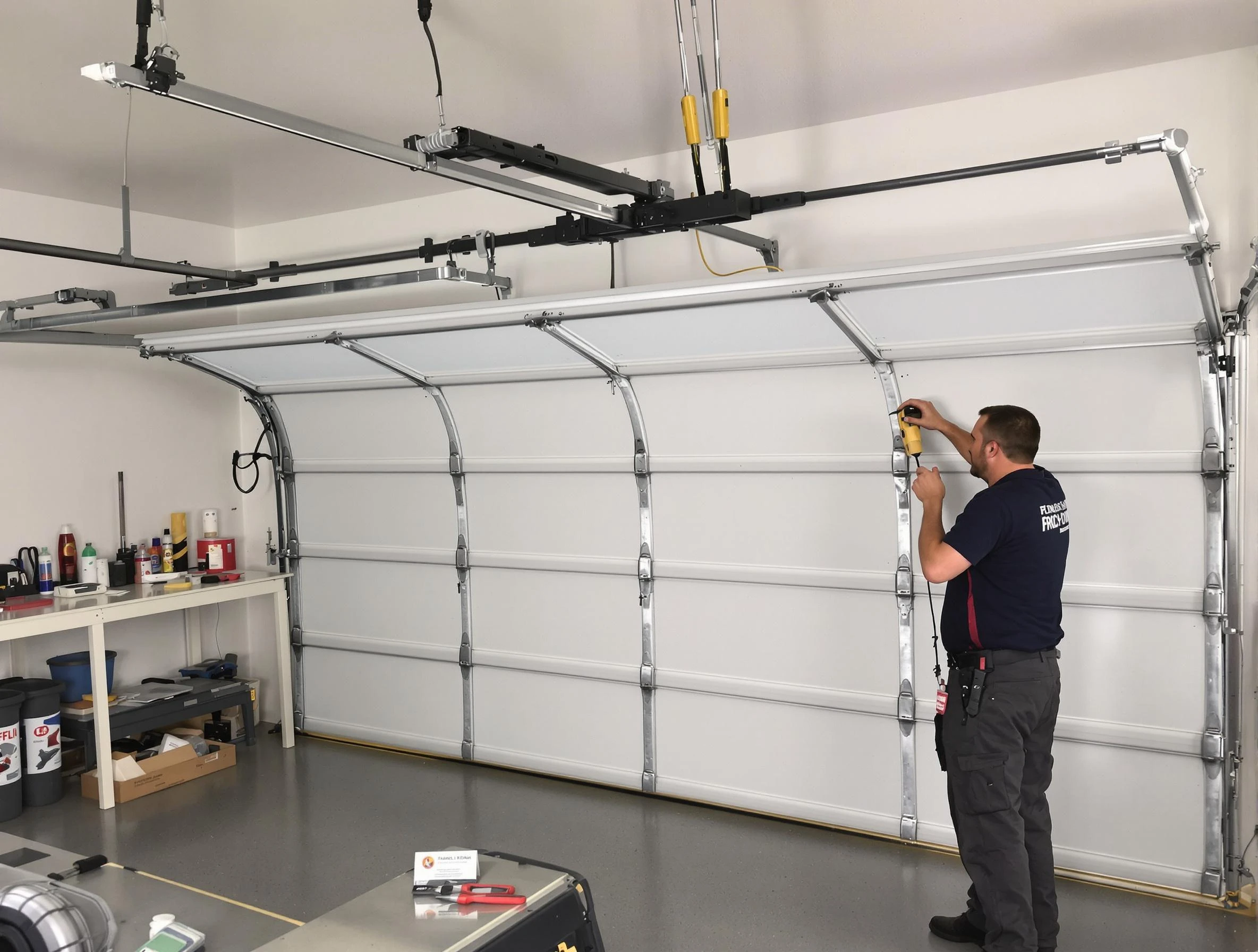 Fairview Garage Door Repair certified technician performing overhead door system repair in Fairview