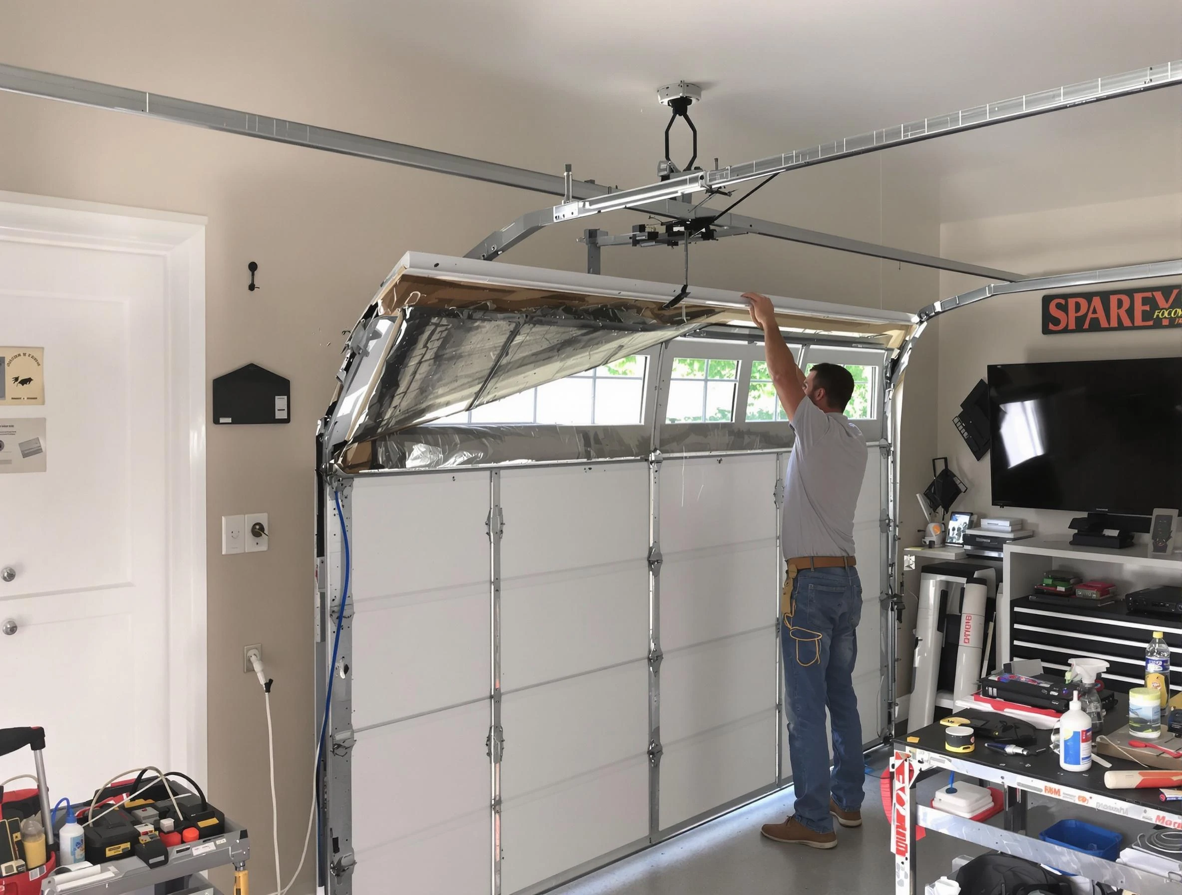Garage door section replacement by Fairview Garage Door Repair in Fairview
