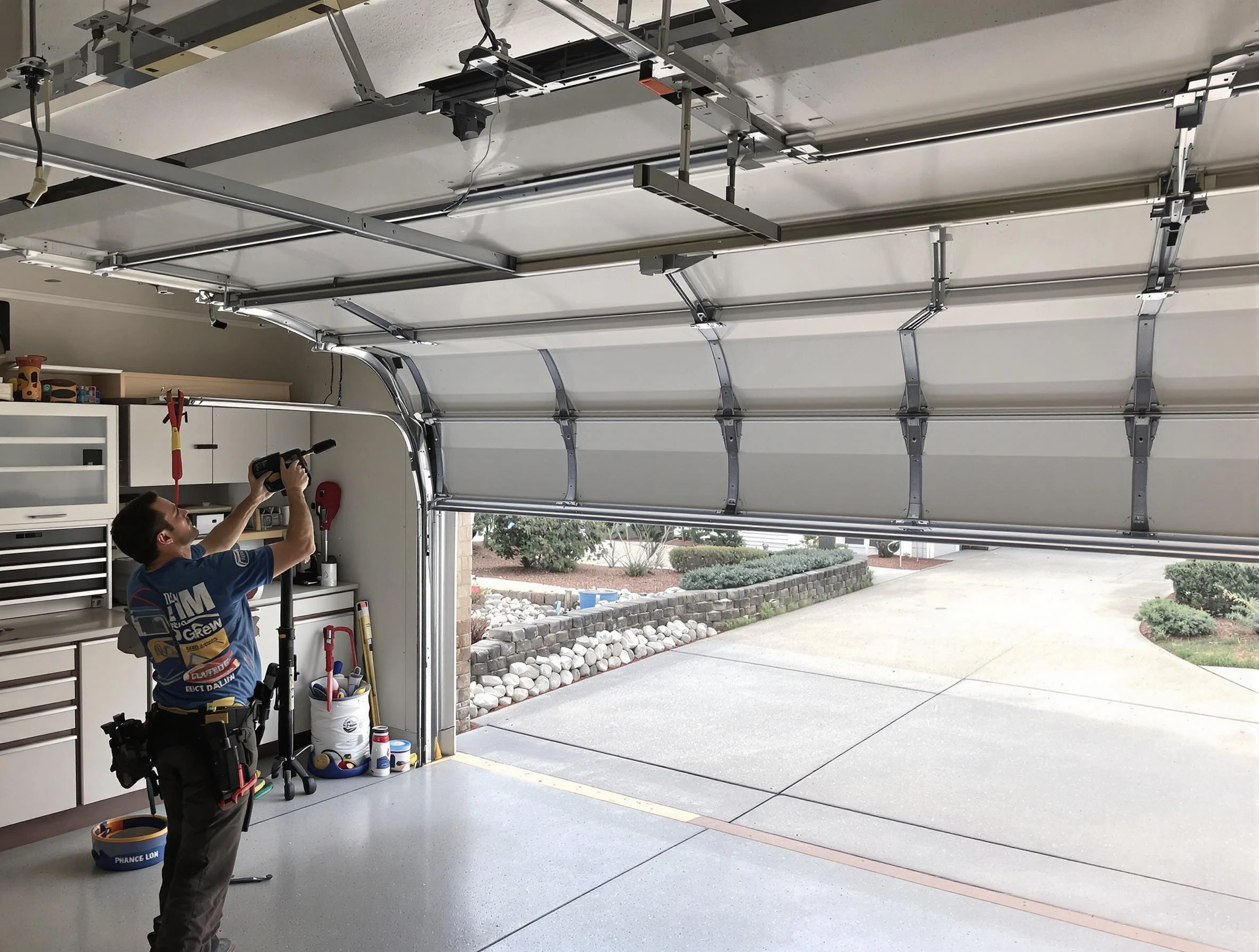 Garage door track repair service by Fairview Garage Door Repair in Fairview